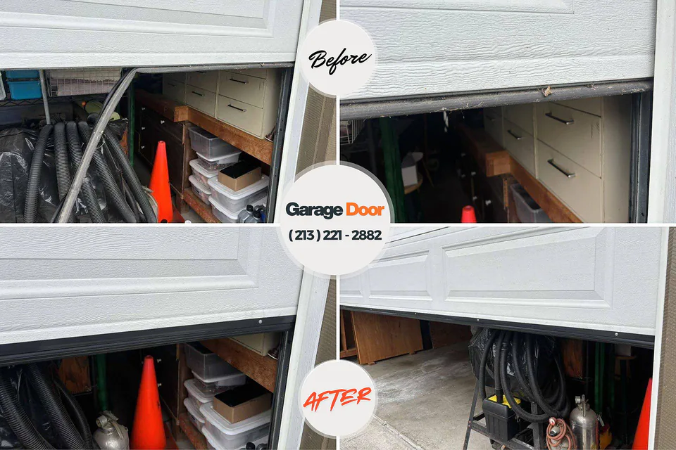 Before and after: garage door repair Gibbsboro, NJ